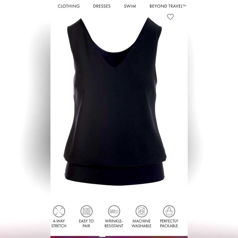 NWT BOSTON PROPER BEYOND TRAVEL SLEEVELESS NAVY BLOUSON TOP XXS